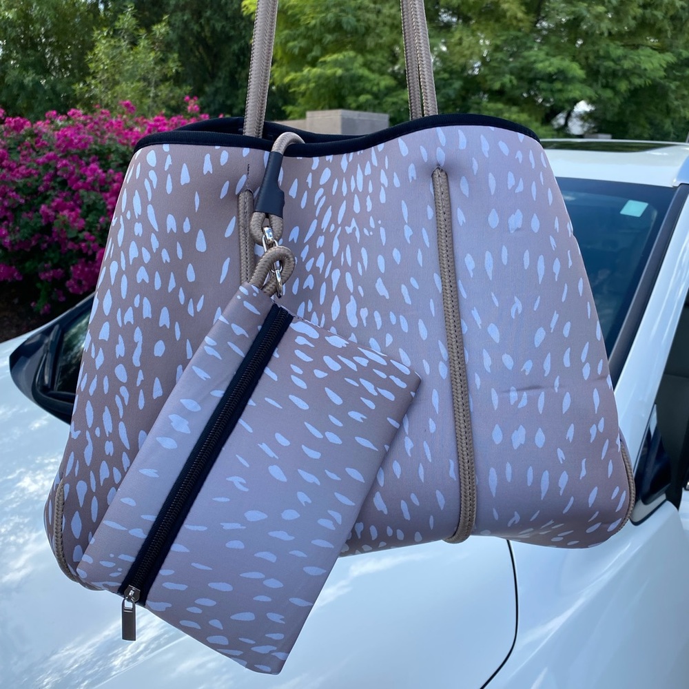 Neoprene Large Tote and Wristlet